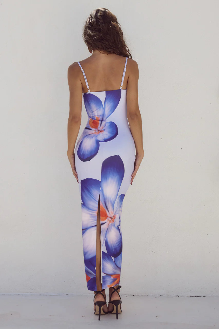 Deia Midi dress- Violet Flower