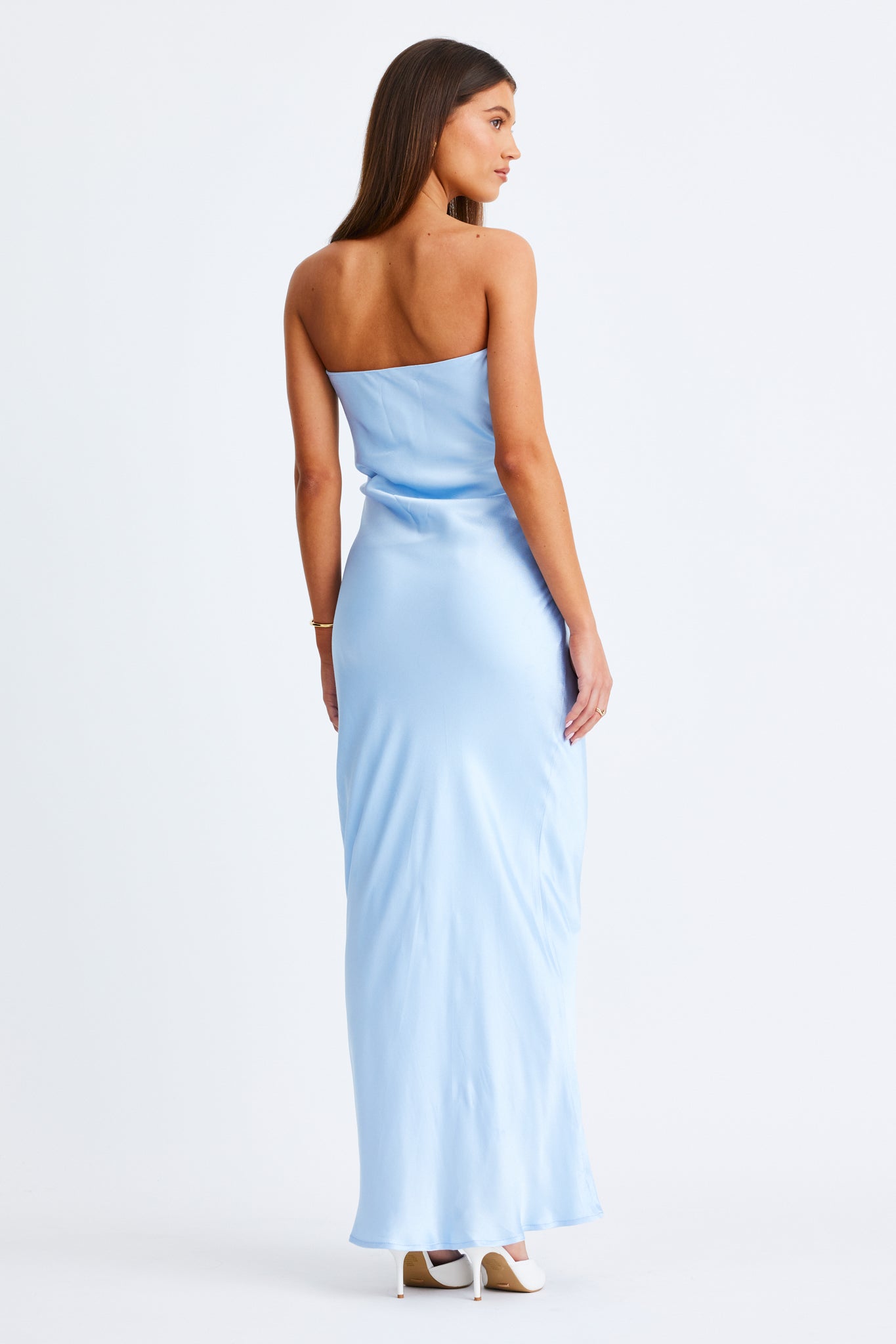 Angie Tie Front Maxi Dress- Baby Blue