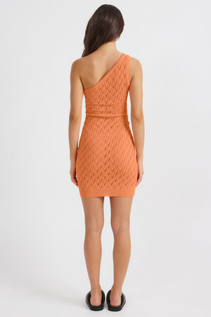 Claire one shoulder mini dress- Orange