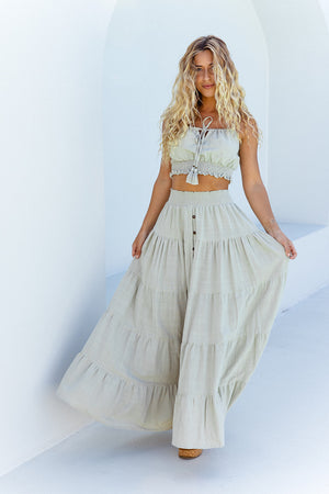 Flora Maxi Skirt- Pistachio