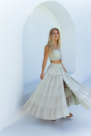 Flora Maxi Skirt- Pistachio