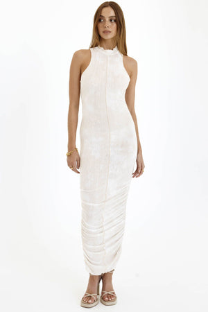 Aella Maxi Dress- Cream Marble
