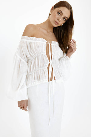 Tamsyn Off Shoulder Top- White