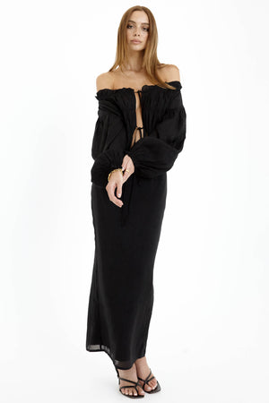 Tamsyn Off Shoulder Top- Black