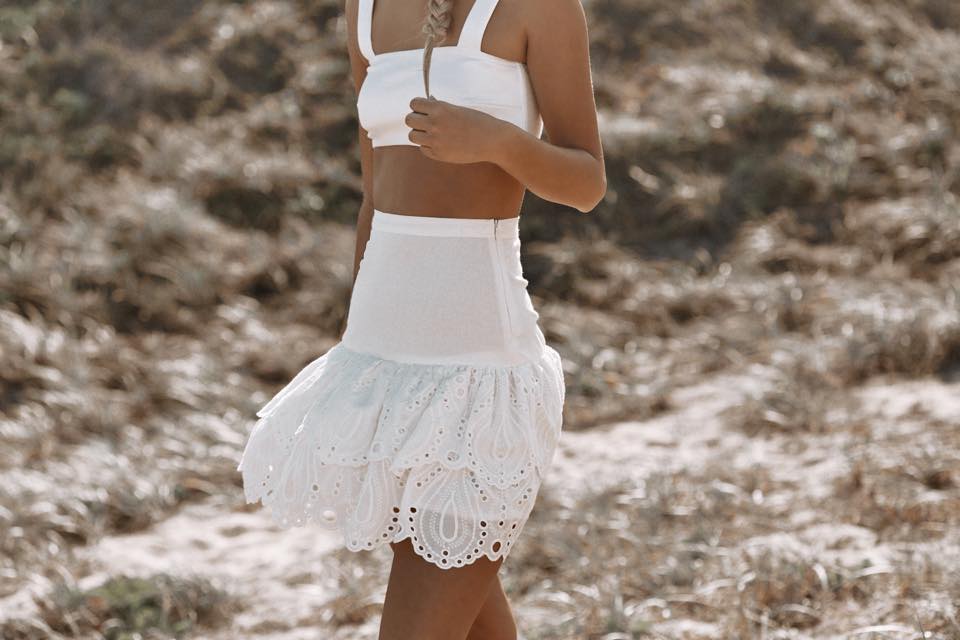 Flo Mini Skirt - Off White- Final Sale