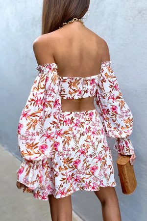 Alani Mini Dress- White Floral