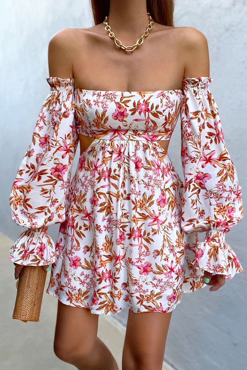 Alani Mini Dress- White Floral