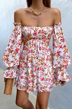Alani Mini Dress- White Floral