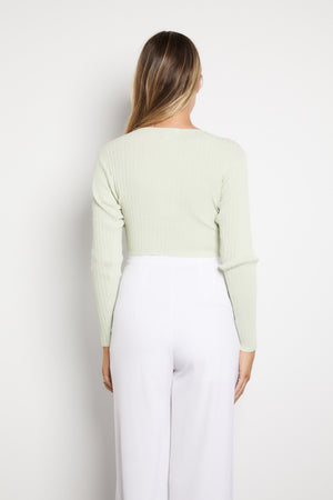 Twist rib top- Sage